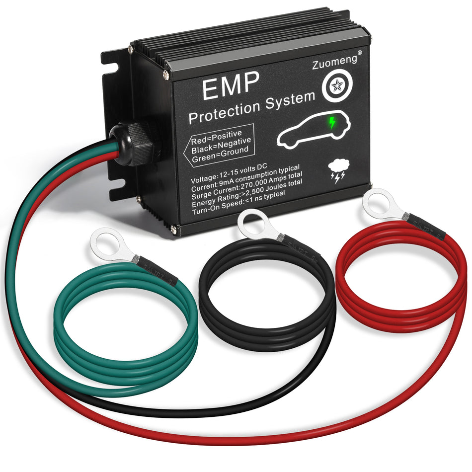 Vehicle EMP Protection, 12 Volt DC for Cars and Trucks, Lightning, Solar Flare, Surge, CME Protection, 270,000 A