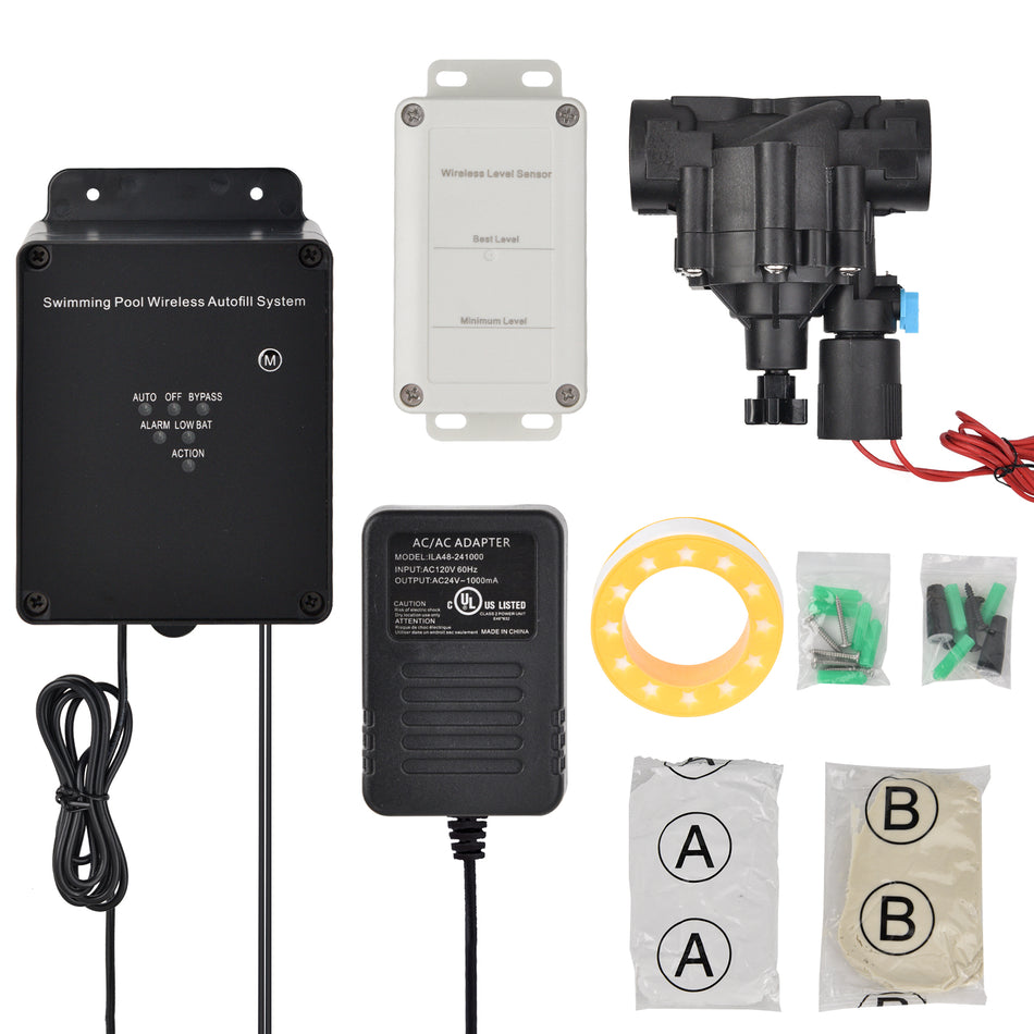 Wireless Automatic Pool Water Level Control System with Three Modes and 500ft Range Ideal for Pools Spas and Water Tanks